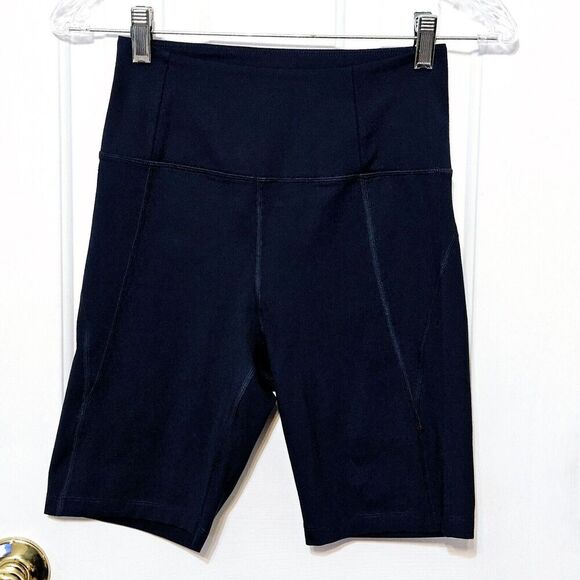girlfriend collective Pants - Girlfriend Collective Sz XXS Navy Compressive Pocket Run Shorts Bike Active